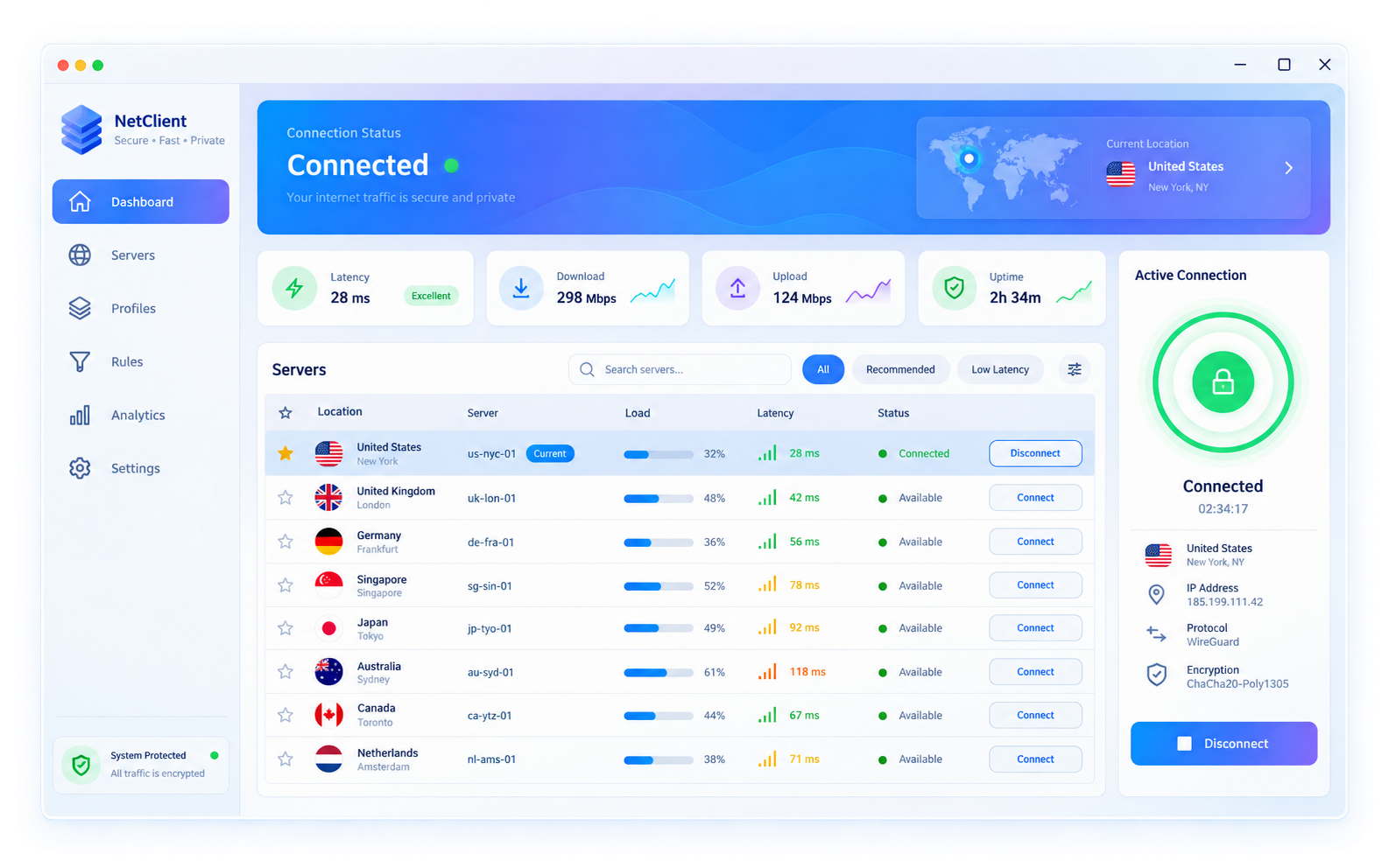 ShadowRocket 桌面版连接控制界面